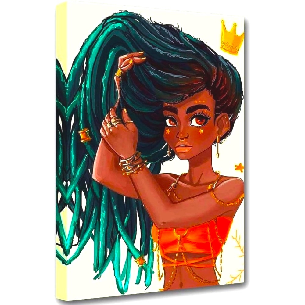 Aqua girl canvas